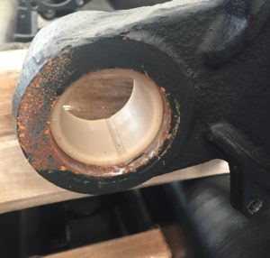 Corroded mounting hole.  Corrosion is not always easy to see.